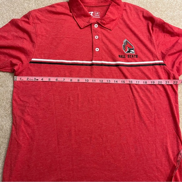 NEW Ball State Cardinals Polo Shirt Mens Large Red Golf Logo College NCAA NWT - Picture 6 of 9